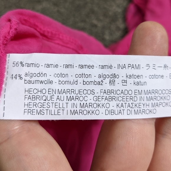 ✨3/$15 NWT Zara pink ruffle sleeve button up blouse XS - Picture 8 of 8